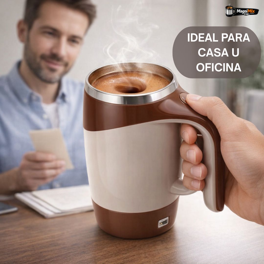MagniMix Cup® – Revolución magnética para tu rutina diaria. (Disponible en color blanco y café)