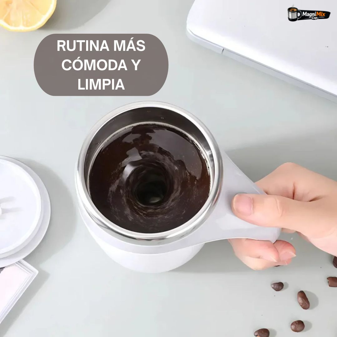 MagniMix Cup® – Revolución magnética para tu rutina diaria. (Disponible en color blanco y café)