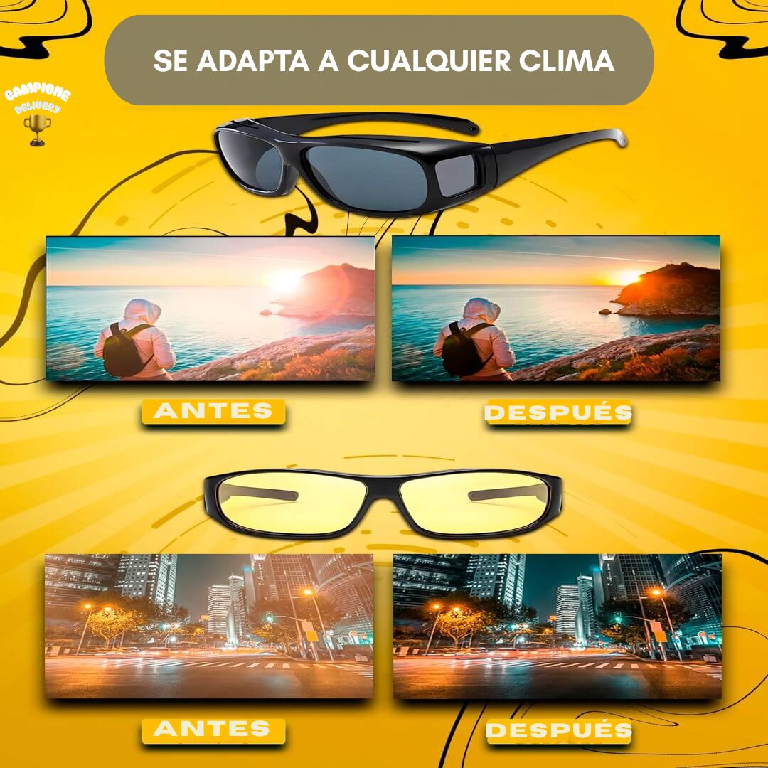 Lentes HD Vision ® - Visión clara de noche (incluye gafas de día y noche)