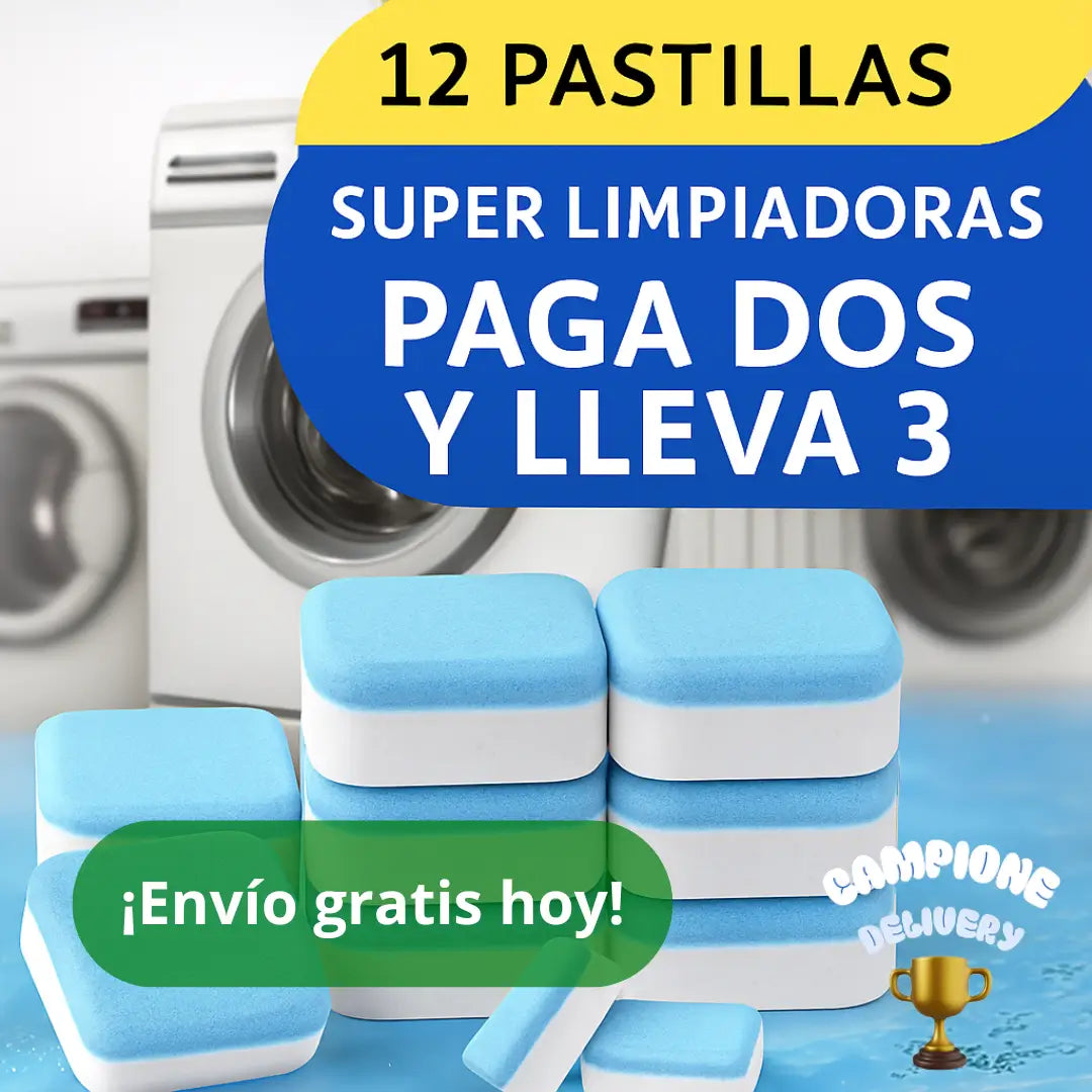 Pastillas Limpiadoras para Lavadoras, Adiós Olor a Humedad