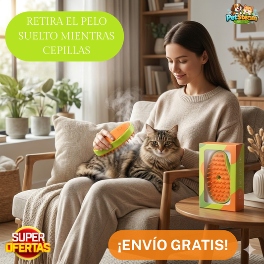 PetSteam Pro® - Cepilla y limpia el pelaje fácil