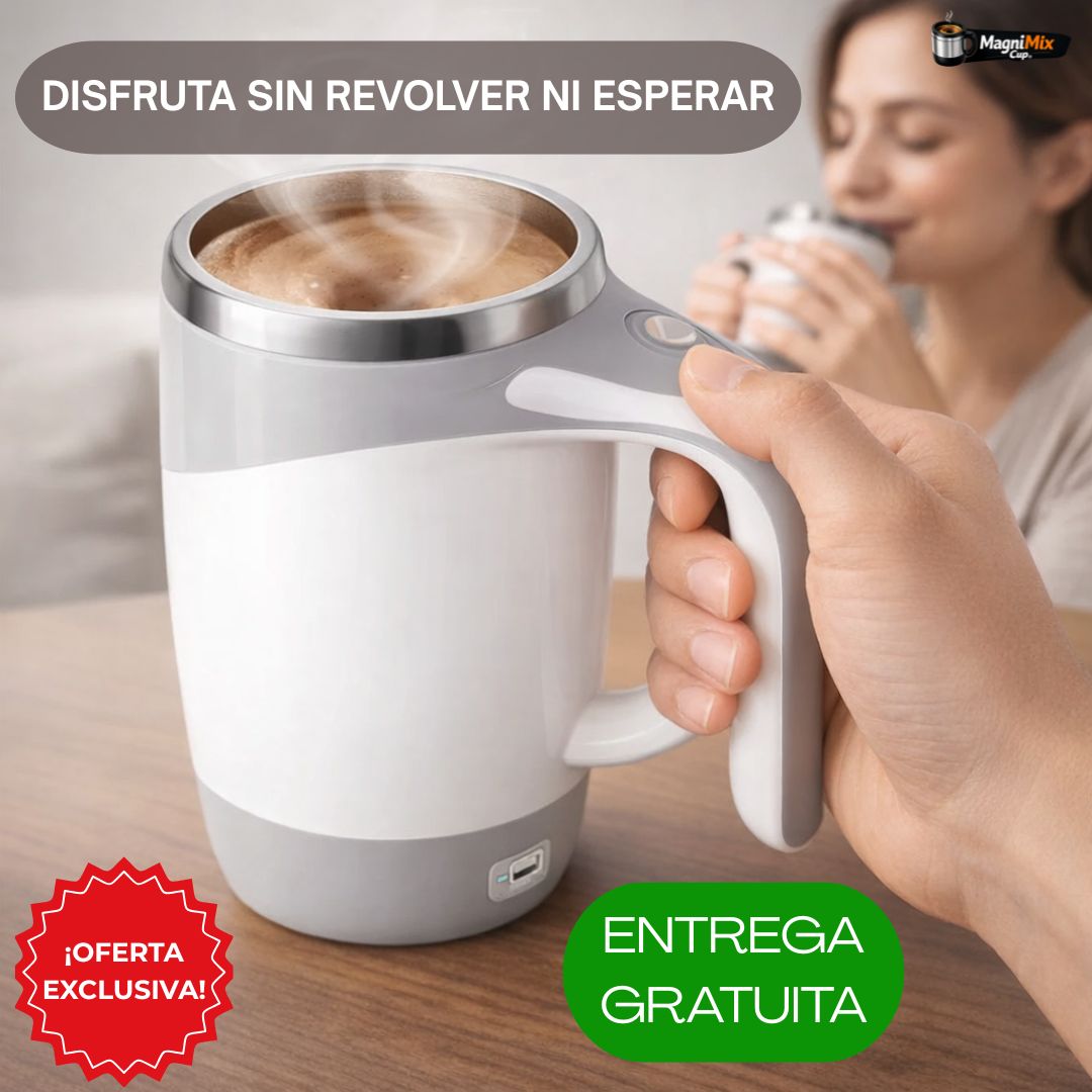 MagniMix Cup® – Revolución magnética para tu rutina diaria. (Disponible en color blanco y café)